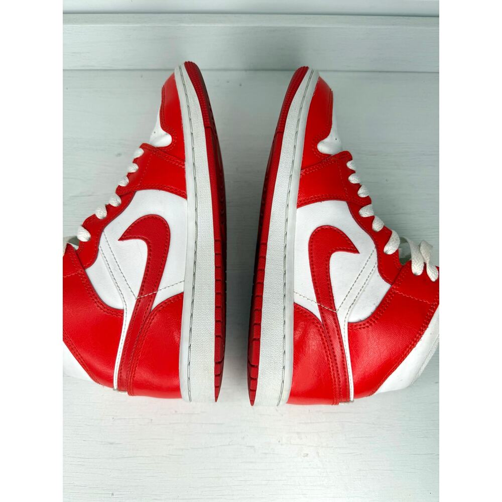 Air Jordan 1 Mid Syracuse Habanero Red Women’s 7 BQ6472-116 White Red - Picture 5 of 6